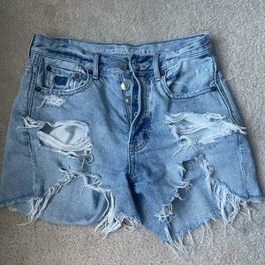 American Eagle Outfitters Ripped Light Blue wash Jean Shorts